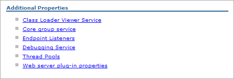 Debugging Service link in Additional Properties section