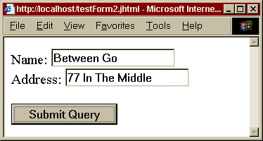 test form with two input fields